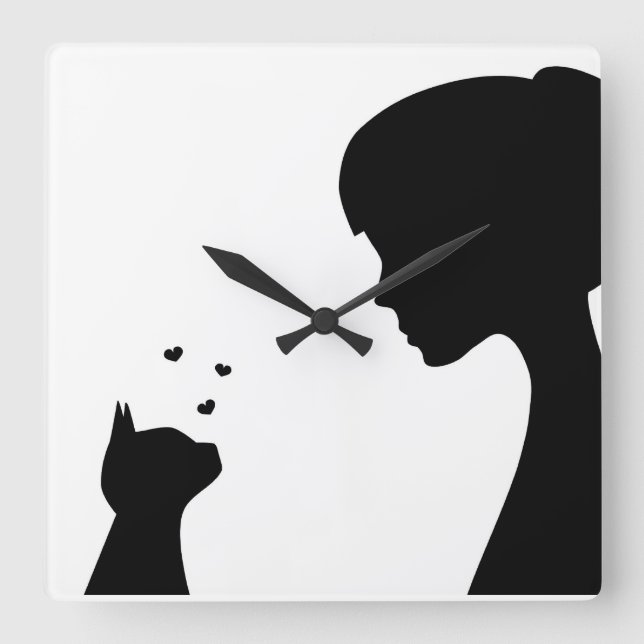 Amo mi gato - reloj de pared (Anverso)