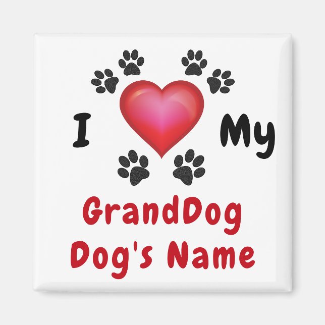 Amo mi imán de GrandDog barato, personalizado (Frente)