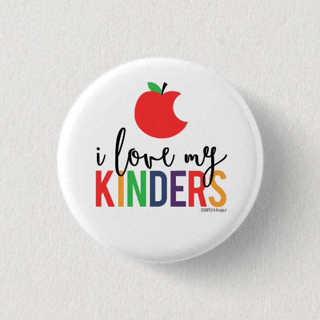 Amo mi Kinders - botón de Apple pequeño (Anverso)