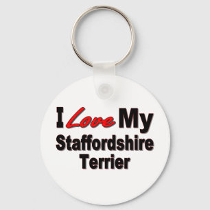 Amo mi llavero de Staffordshire Terrier