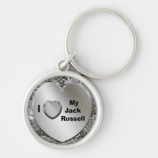 Amo mi llavero del corazón de Jack Russell