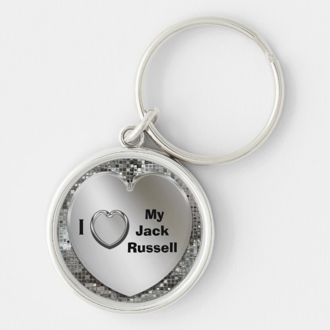 Amo mi llavero del corazón de Jack Russell (Frente)