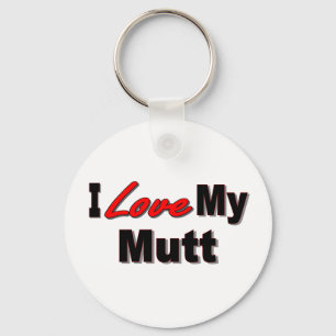 Amo mi llavero del perro del Mutt