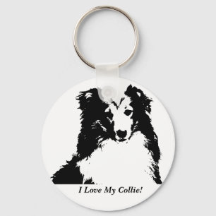 Amo mi llavero del personalizado del collie