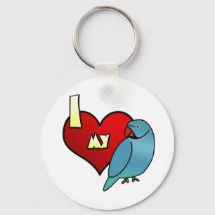 Amo mi llavero indio del Parakeet de Ringneck