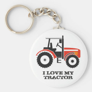 Rojo Tractor Personalizada Llavero