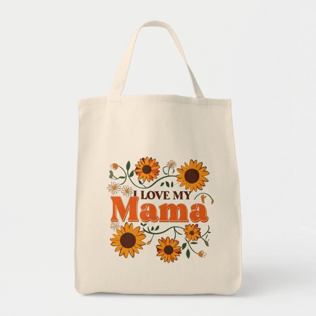 Amo Mi Mamá Sunflower Tosta Bolsa (Frente)