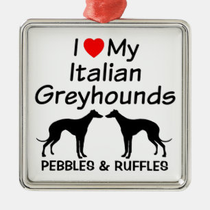 Amo Mi Ornamento De Dos Perros Griegos Italianos