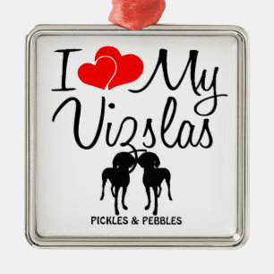 Amo Mi Ornamento De Dos Vizslas