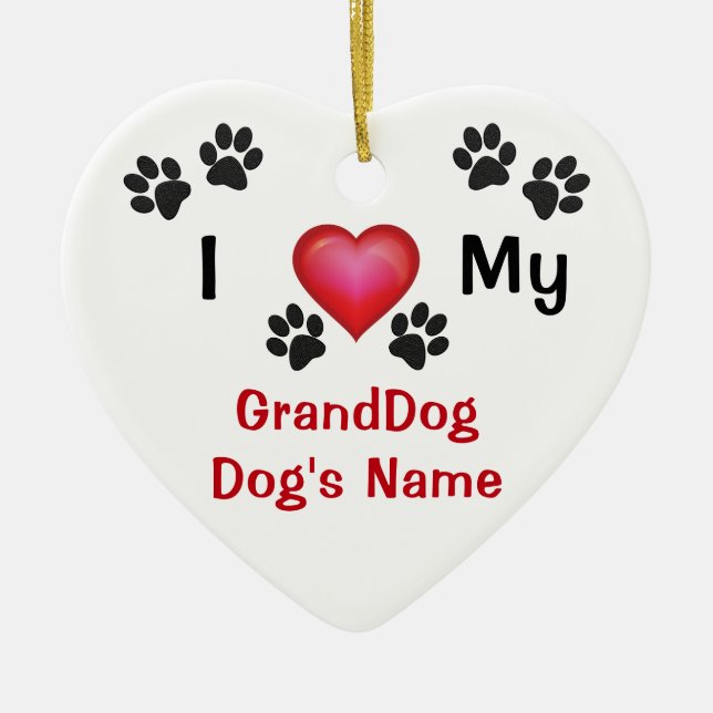 Amo mi ornamento de GrandDog barato (Frente)