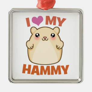 Amo mi ornamento Hammy del día de fiesta del