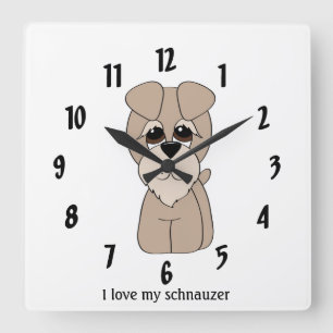 Amo mi reloj de pared del Schnauzer