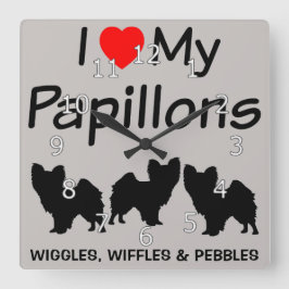 Amo mi reloj de tres perros de Papillon
