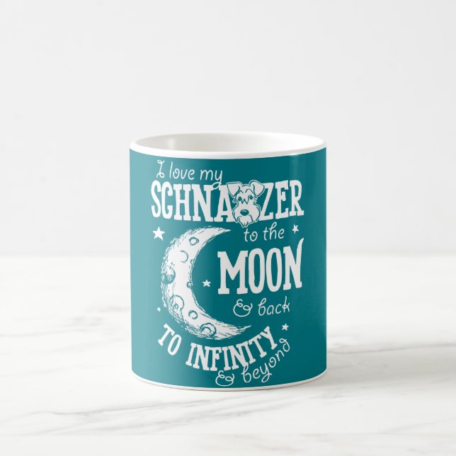 Amo mi Schnauzer a la luna y a la taza trasera (Centro)