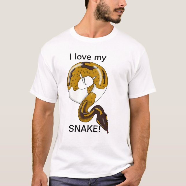 ¡Amo mi serpiente! Diseño 7 de la camiseta (Anverso)