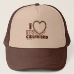 Amo Mi Sombrero Camionero GIRLFRIEND<br><div class="desc">tipografía tibia y burbujeante que dice "Amo a mi GIRLFRIEND" con un corazón enorme que te permite insertar tu imagen Al estilo y2k y los colores marrón y rosa claro</div>