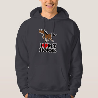 Amo mi sudadera con capucha gris oscuro del
