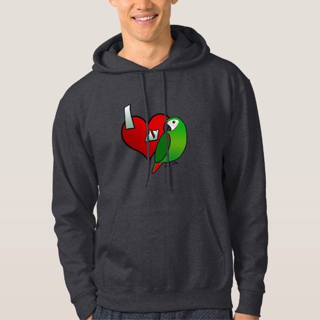 Amo mi sudadera con capucha severa del Macaw (Anverso)