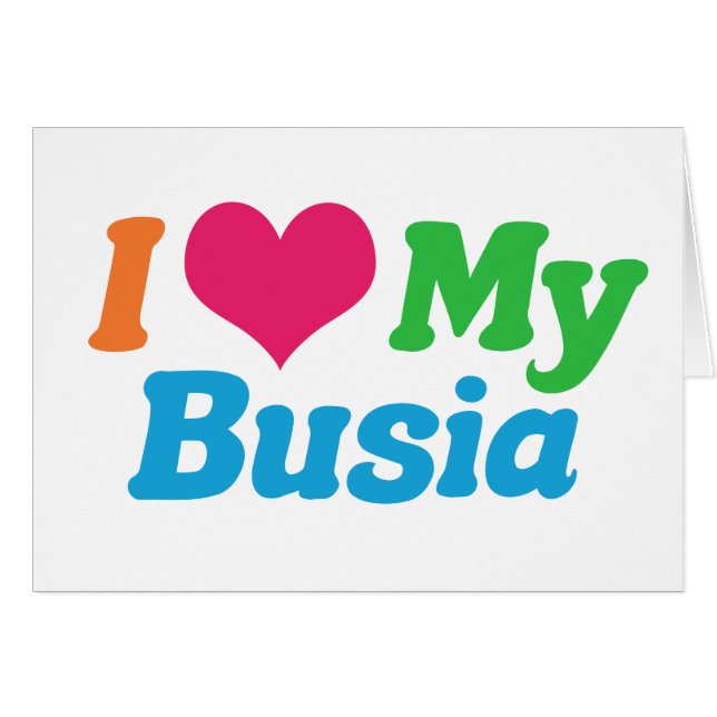 Amo mi tarjeta de abuela polaca de Busia (Anverso (Horizontal))