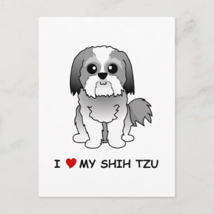 Amo mi tarjeta postal Shih Tzu