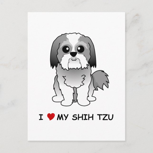 Amo mi tarjeta postal Shih Tzu (Anverso)