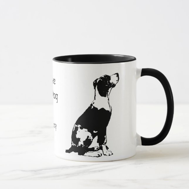 Amo mi taza de café blanco y negro del perro (Derecha)