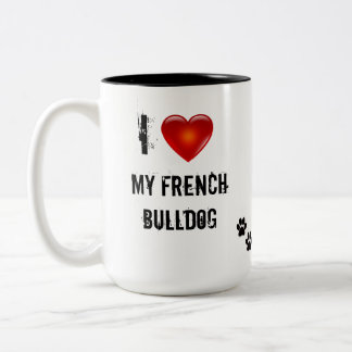 amo mi taza de café del bulldog francés