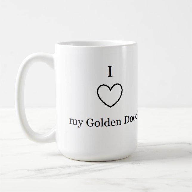 ¡Amo mi taza de oro del Doodle! (Izquierda)