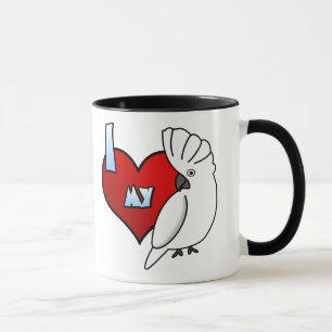 Amo mi taza del Cockatoo del paraguas