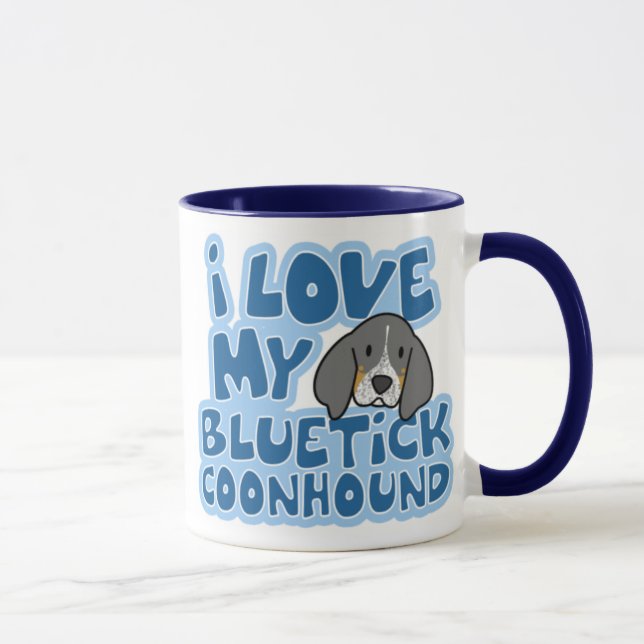 Amo mi taza del Coonhound de Bluetick (Derecha)