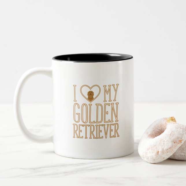 Amo mi taza del golden retriever (Con donut)