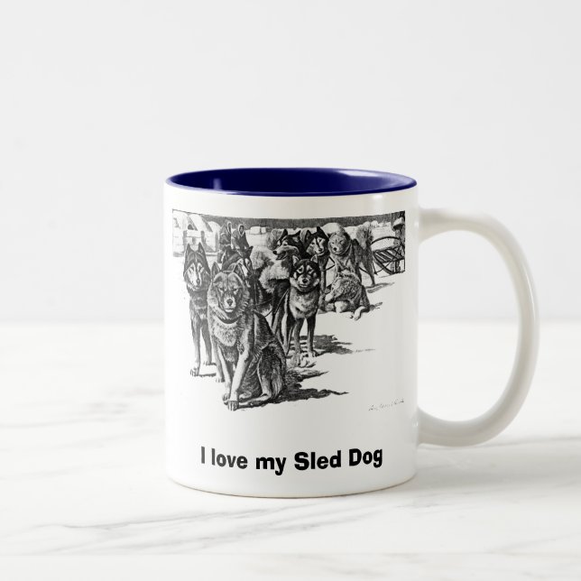 Amo mi taza del perro de trineo (Derecha)