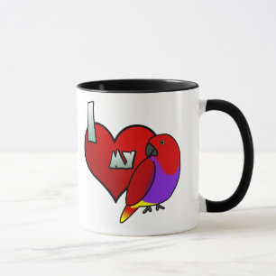 Amo mi taza femenina de Vosmaeri Eclectus