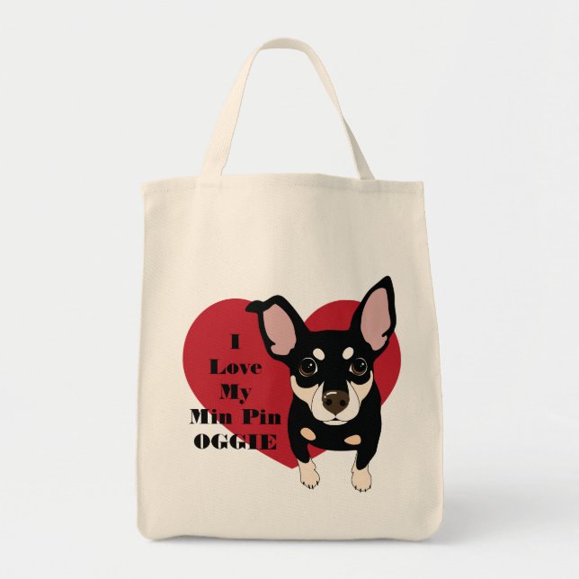 Amo mi tote de las compras del bolso de (Frente)