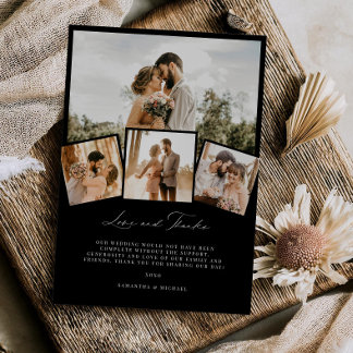 Amo mínimo y agradecimiento Boda Tarjeta de agrade