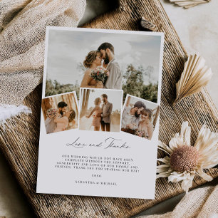 Amo mínimo y agradecimiento Boda Tarjeta de agrade