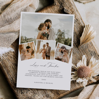 Amo mínimo y agradecimiento Boda Tarjeta de agrade