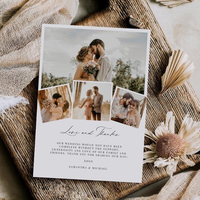 Amo mínimo y agradecimiento Boda Tarjeta de agrade (Subido por el creador)