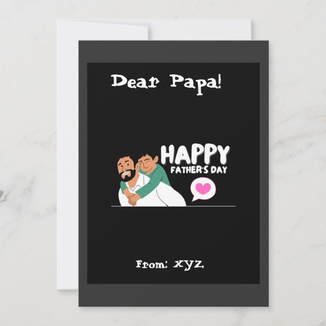 Amo padre hijo Abrazo Diseño tarjeta de vacaciones (Anverso)