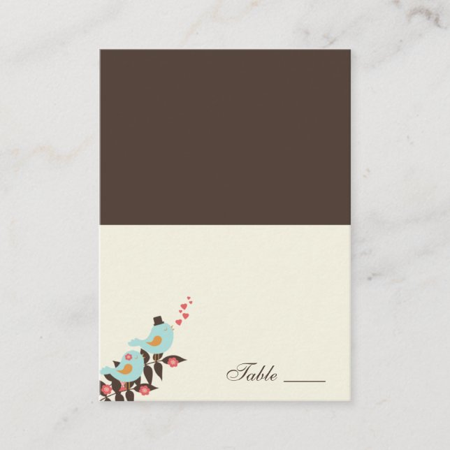 Amo Pájaros Tarjetas de Lugar Dobladas (Anverso)