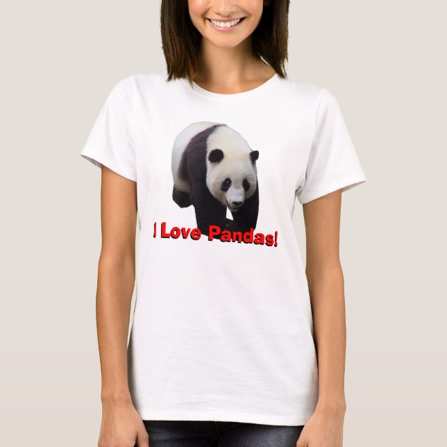 ¡Amo pandas! Camisa de la muñeca de las mujeres de (Anverso)