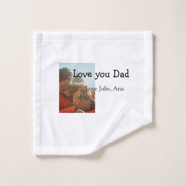 Amo papá padre día agregar nombre de foto simple (Toallita)
