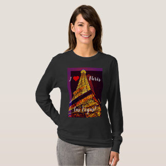 Amo París en las camisetas femeninas de Las Vegas