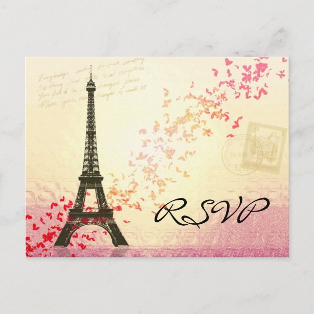 Amo París en primavera - Tarjeta RSVP (Anverso)