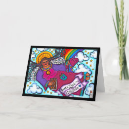 Amo por la paz y tarjeta Angel Negro de chocolate