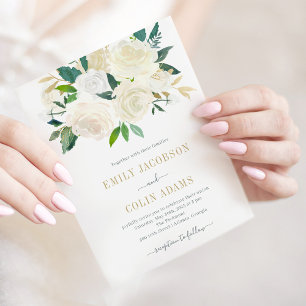 Amo puro acuarela Invitación a matrimonio floral P
