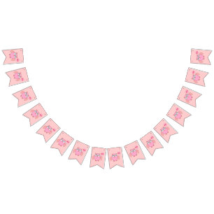 Amo Rosa Cute, Búho Banderas De Bungalows