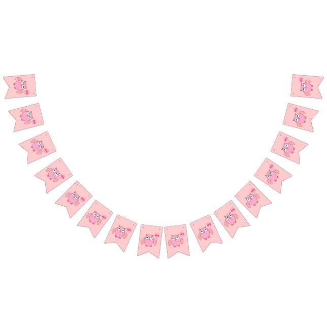 Amo Rosa Cute, Búho Banderas De Bungalows (Todo)