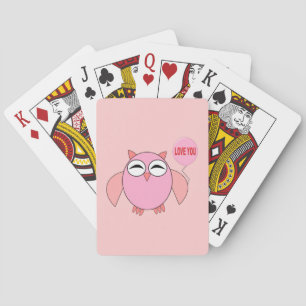 Amo rosado lindo búho Jugar cartas