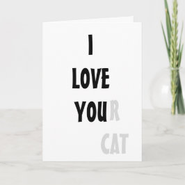AMO su tarjeta del gato divertida